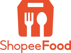 Đường nét đơn giản logo Trùm giảm giá ShopeeFood với hình tượng dao nĩa màu cam nổi bật.