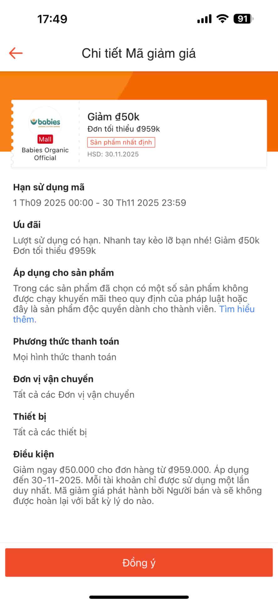 Mã giảm giá 50k cho sản phẩm Baby Organic, cập nhật mới nhất, sử dụng ngay để tiết kiệm chi phí mua hàng.