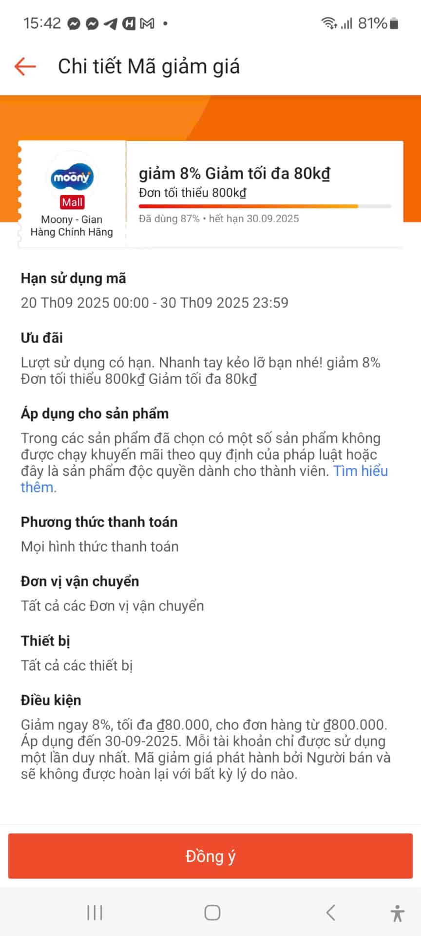 " mã giảm giá Moony - Giảm 8% tối đa 80k, ưu đãi cho đơn hàng từ 800k, mã giảm giá hãng chính hãng trên trang trumgiamgia.com".
