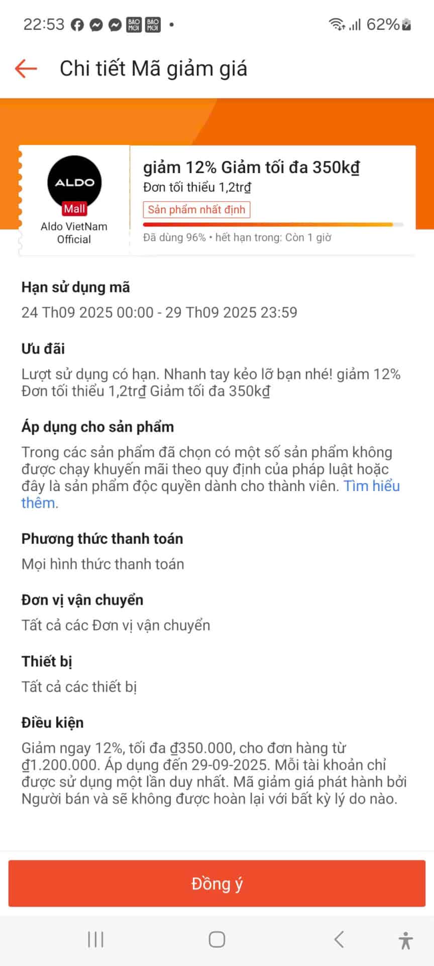 Ưu đãi mã giảm giá 12% cho mua sắm, giảm tới 350.000đ, áp dụng cho các hãng siêu thị, thương hiệu nổi bật, mã giảm giá hạn sử dụng ngắn, chỉ dành riêng cho thành viên trang Trùm giảm giá.