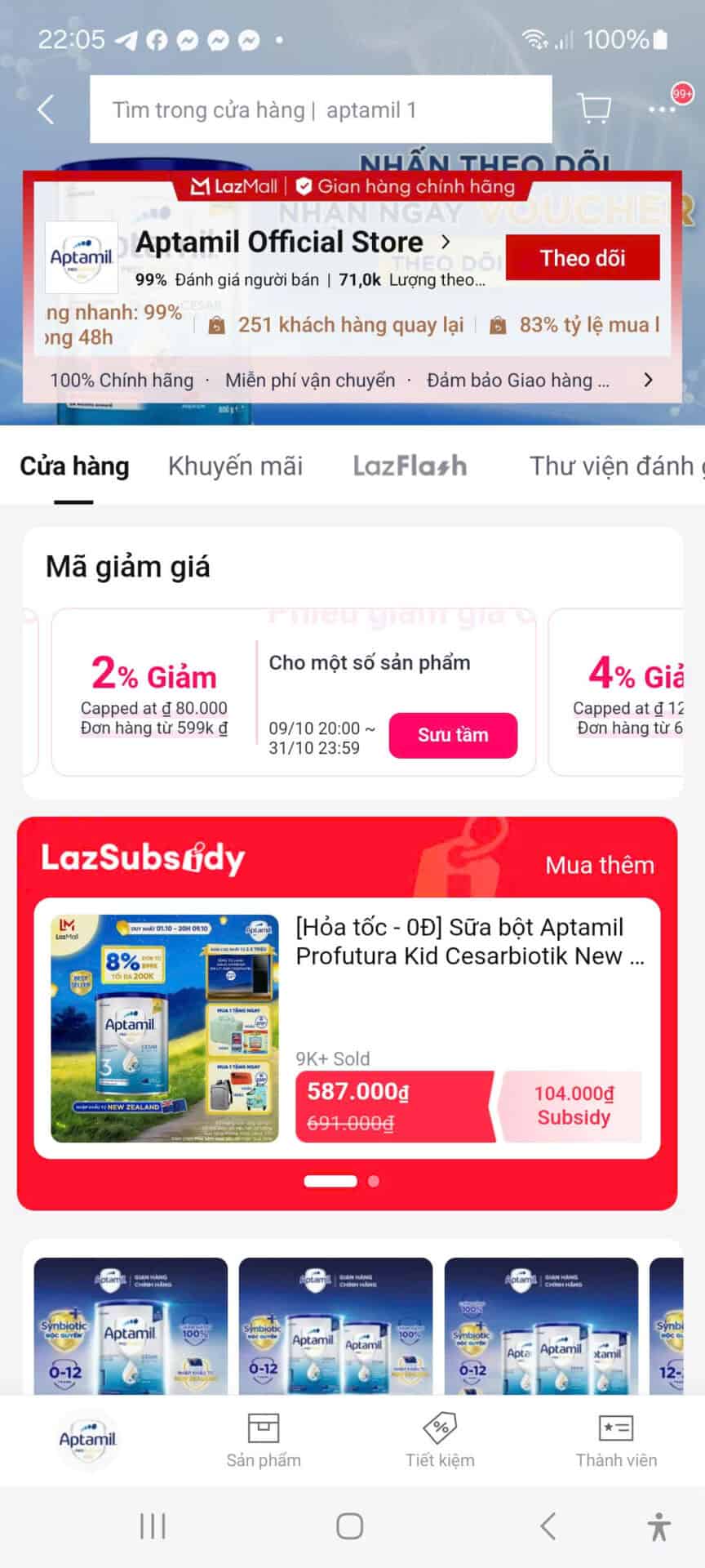 - mã giảm giá siêu giảm giá Aptamil, khuyến mãi lớn, giảm giá đến 4% trên LazMall.