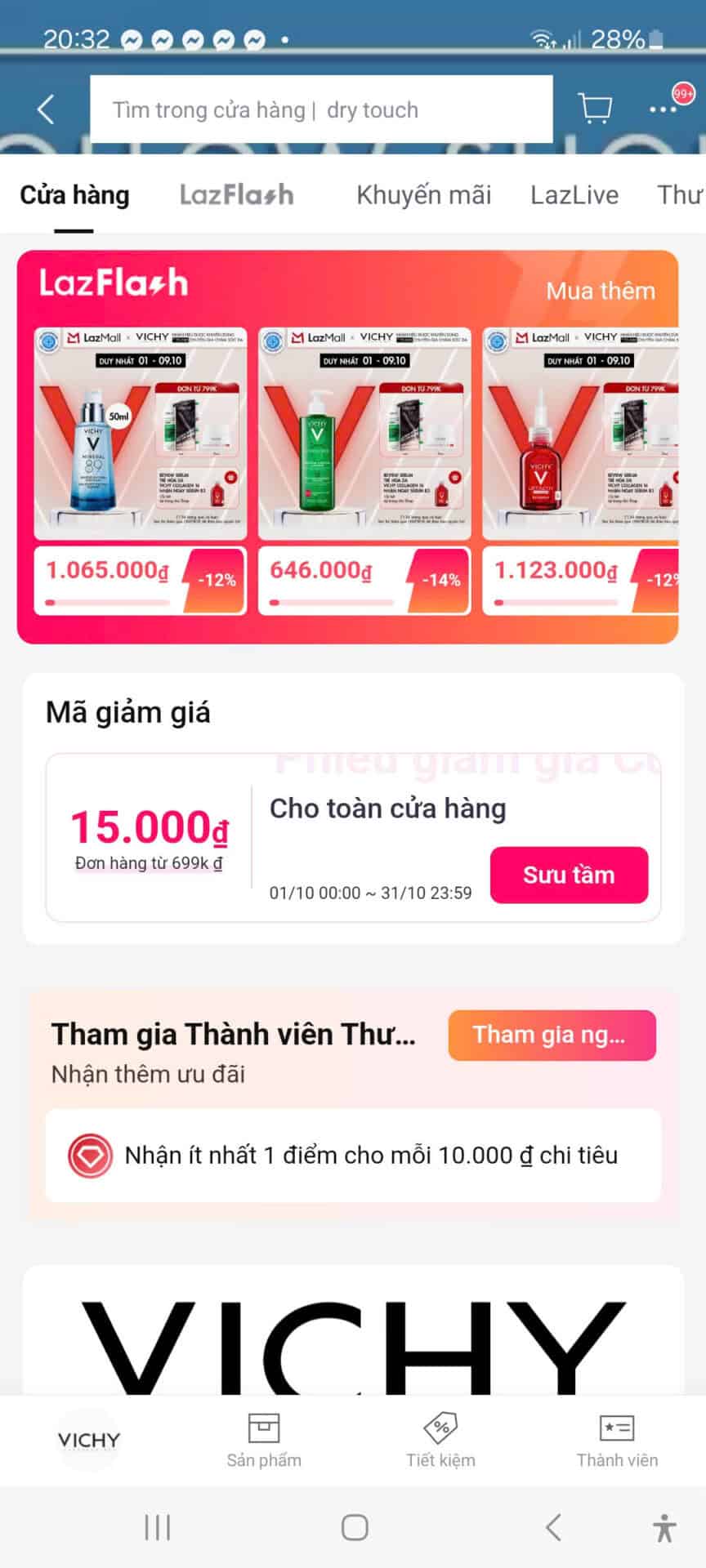 Vichysale giảm giá sản phẩm chăm sóc da Vichy, mã coupon giảm 15.000 đồng, ưu đãi mua sắm tại Lazada, phù hợp cho khách hàng muốn tiết kiệm chi phí mua mỹ phẩm chính hãng.