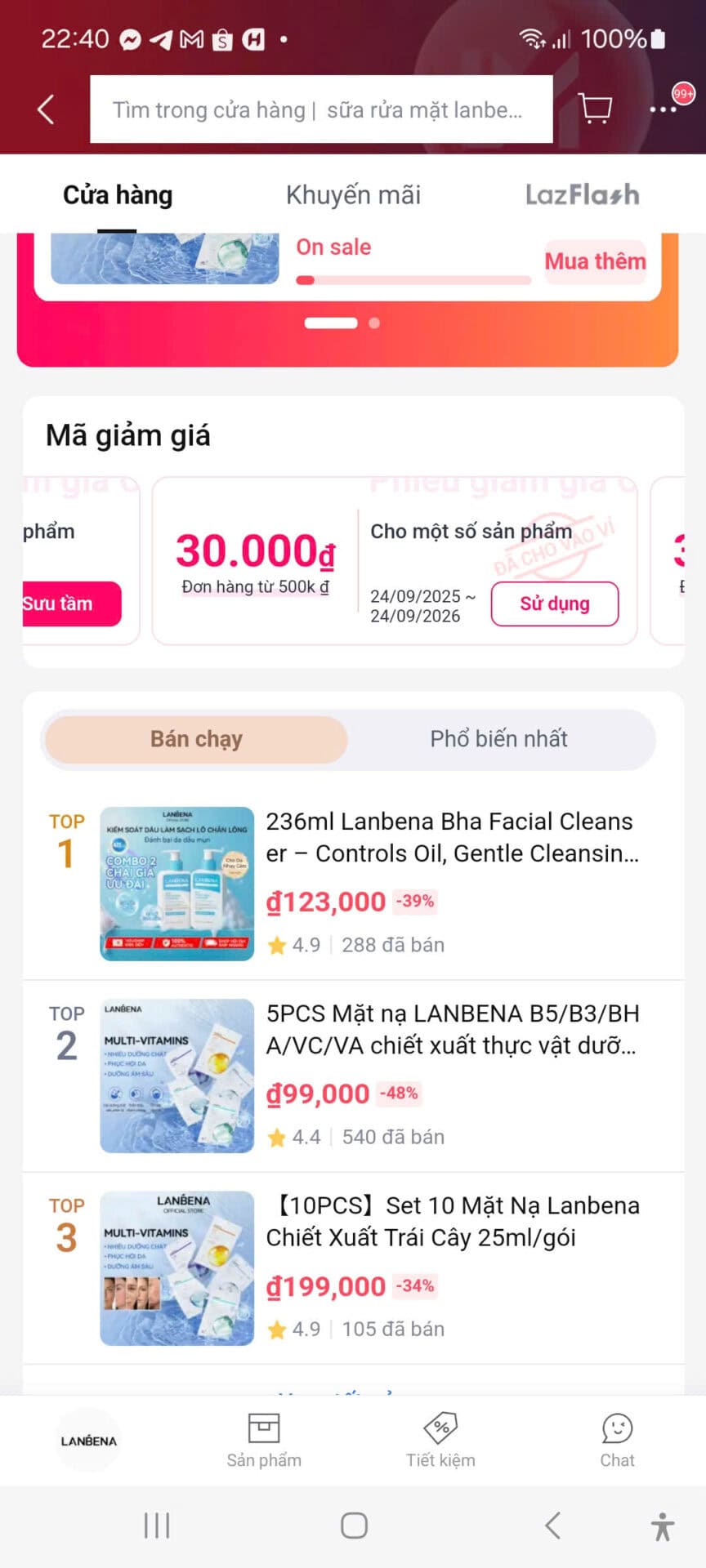 30.000đ mã giảm giá giảm giá mặt nạ Lanbena, serum, kem dưỡng da, voucher giảm giá mùa sale lớn tại Trùm giảm giá.