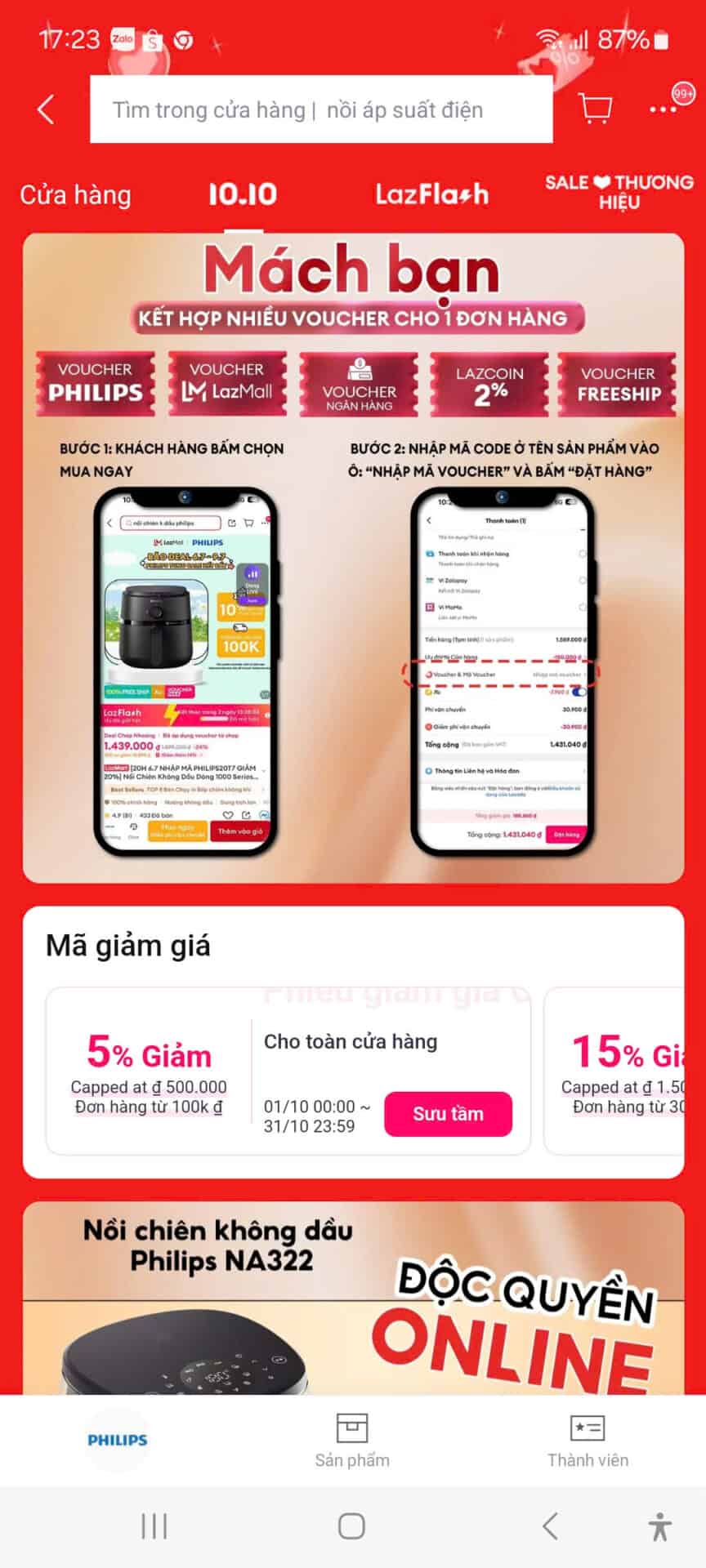 Mã giảm giá giảm giá 5% và 15% cho toàn cửa hàng tại Trùm giảm giá, cập nhật mã voucher mới nhất, giúp tiết kiệm tối đa cho các đơn hàng online, thúc đẩy mua sắm tiết kiệm và chiến lược khuyến mãi hiệu quả.