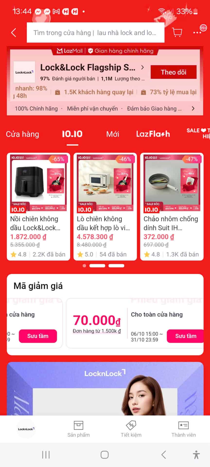 Khóa sửa chân Lock&Lock giảm giá lớn, mã giảm giá đặc biệt, khuyến mãi giảm giá niêm yết, mua sắm tiết kiệm, chương trình ưu đãi cho khách hàng.