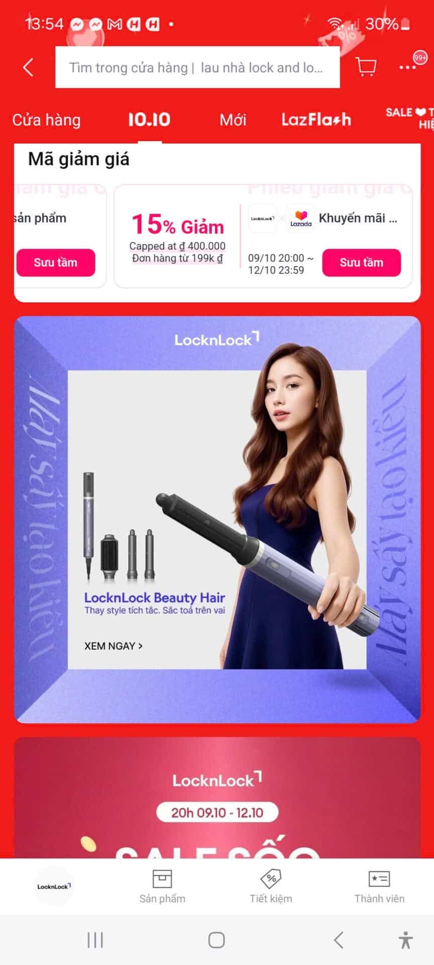 Mã giảm giá LocknLock, ưu đãi miễn phí giao hàng, khuyến mãi cực hấp dẫn từ Trùm giảm giá cho sản phẩm LocknLock Beauty Hair và các mã giảm giá siêu tiết kiệm.