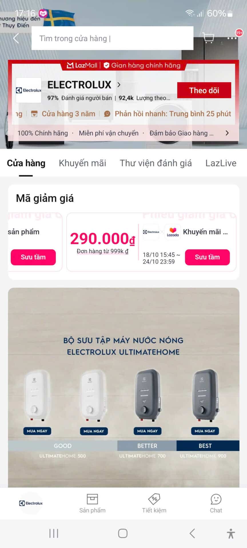 Lấy mã giảm giá Electrolux, ưu đãi trong hệ thống Trùm giảm giá, tổng hợp mã giảm giá siêu tiết kiệm, giảm giá hấp dẫn cho khách hàng.