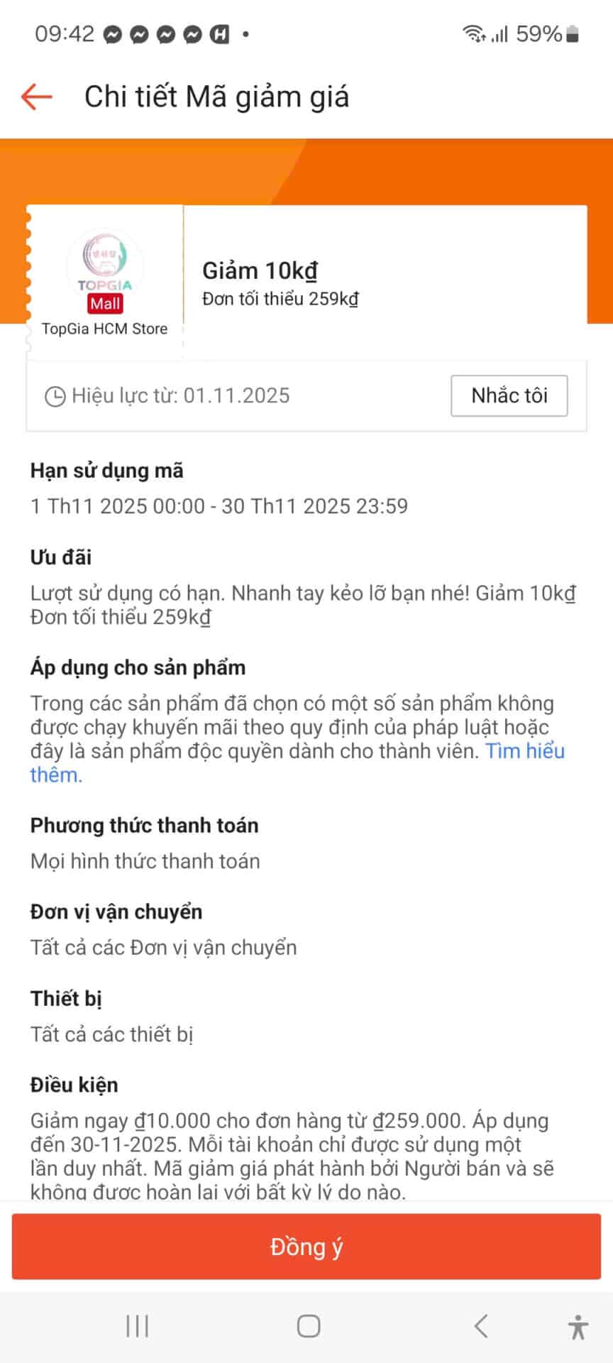 Giảm 10kđ, mã giảm giá cho đơn hàng từ 259kđ tại TopGia HCM Store, khuyến mãi tháng 11, mã giảm giá độc quyền, săn mã giảm giá, ưu đãi mua sắm, tiết kiệm chi phí mua hàng online.
