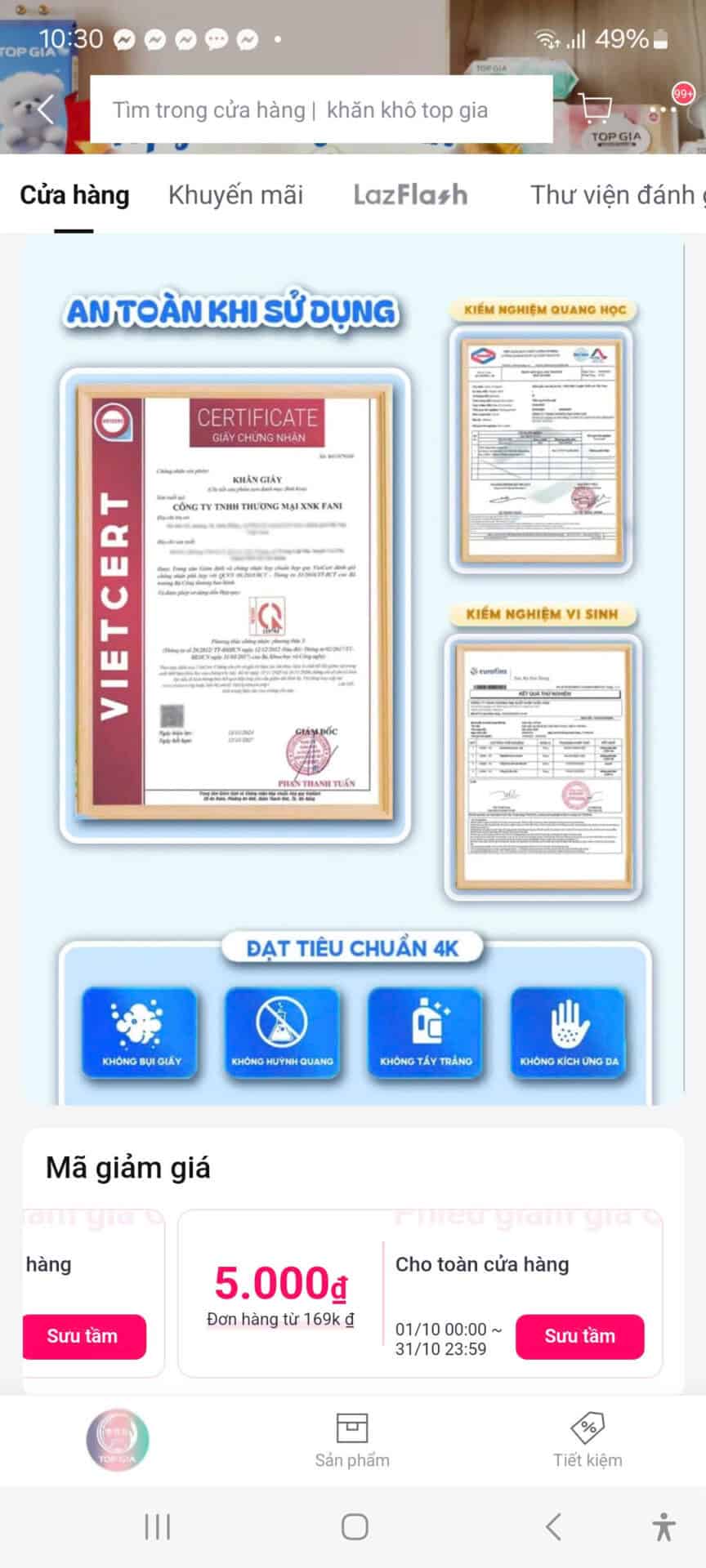Giấy chứng nhận chứng chỉ, kiểm nghiệm quang học, kiểm nghiệm vi sinh, tiêu chuẩn 4K, mã giảm giá 5.000đ cho tất cả cửa hàng, mã giảm giá cho mua sắm online, mã giảm giá uy tín, mã giảm giá chất lượng cao.