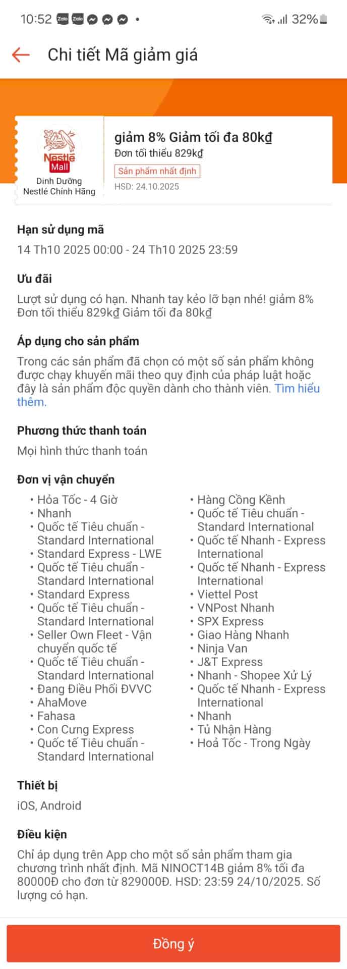 Giảm giá 8% mã giảm giá Trùm giảm giá, tổng hợp mã giảm giá cho các sản phẩm Nestlé, vận chuyển nhanh, khuyến mãi hấp dẫn, áp dụng trên ứng dụng - chia sẻ mã code ưu đãi lớn.
