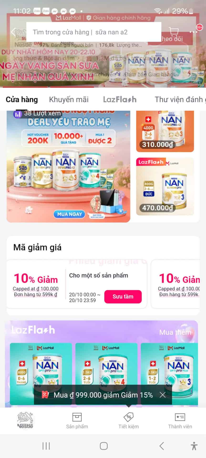 Sản phẩm sữa Nan chính hãng, giá ưu đãi, mã giảm giá 10% cho các mặt hàng sữa bột trẻ em từ 0-6 tuổi, giảm giá hấp dẫn trên trang Trùm giảm giá.