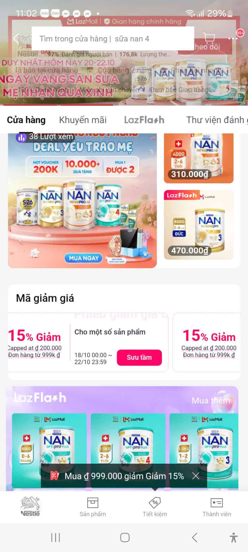 Nuôi dưỡng sữa Nan cao cấp, mã giảm giá 15%, ưu đãi lớn, giảm giá đặc biệt cho sản phẩm sữa bột trẻ em trên Trùm giảm giá, tổng hợp mã giảm giá, giúp tiết kiệm chi phí mua sữa cho bé yêu.