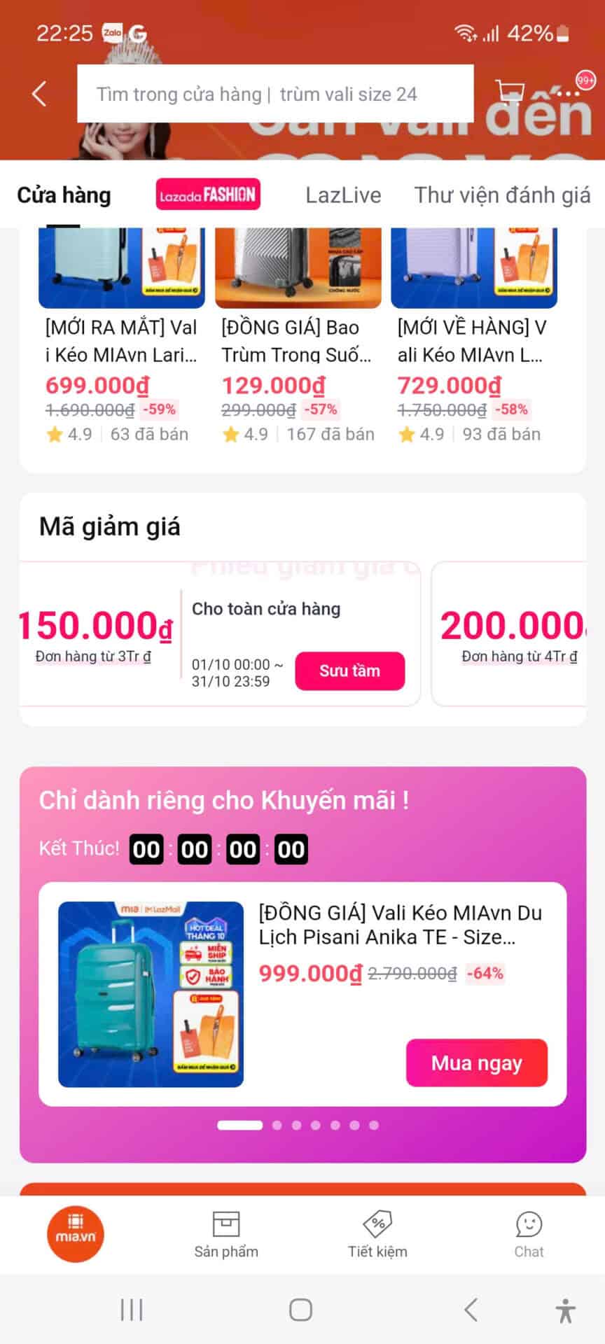 Vali kéo Mia.vn giá siêu rẻ, giảm giá lớn, mã giảm giá hấp dẫn, ưu đãi dành cho khách hàng mua vali hành lý, mã giảm giá 150.000đ và 200.000đ, mua ngay tại Trùm giảm giá.