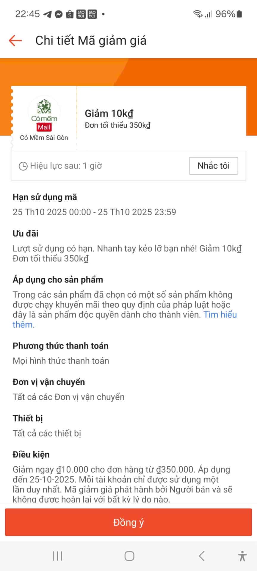 Giam 10k giá rẻ, mã giảm giá siêu tiết kiệm, ưu đãi lớn cho đơn hàng từ 350kđ tại Cơ Mềm Sài Gòn, cập nhật nhanh mã khuyến mãi mới nhất, giảm giá toàn bộ sản phẩm.