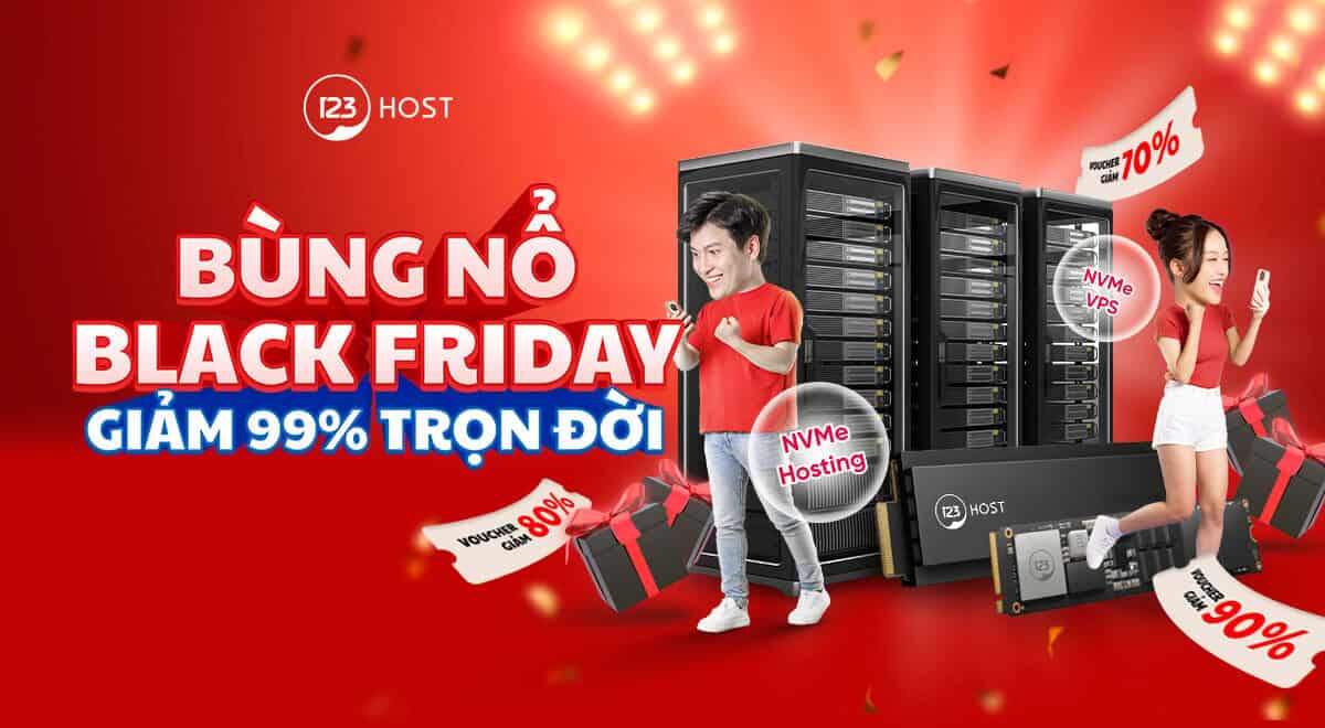 [123HOST] Bùng nổ Black Friday – Giảm 99% Trọn Đời