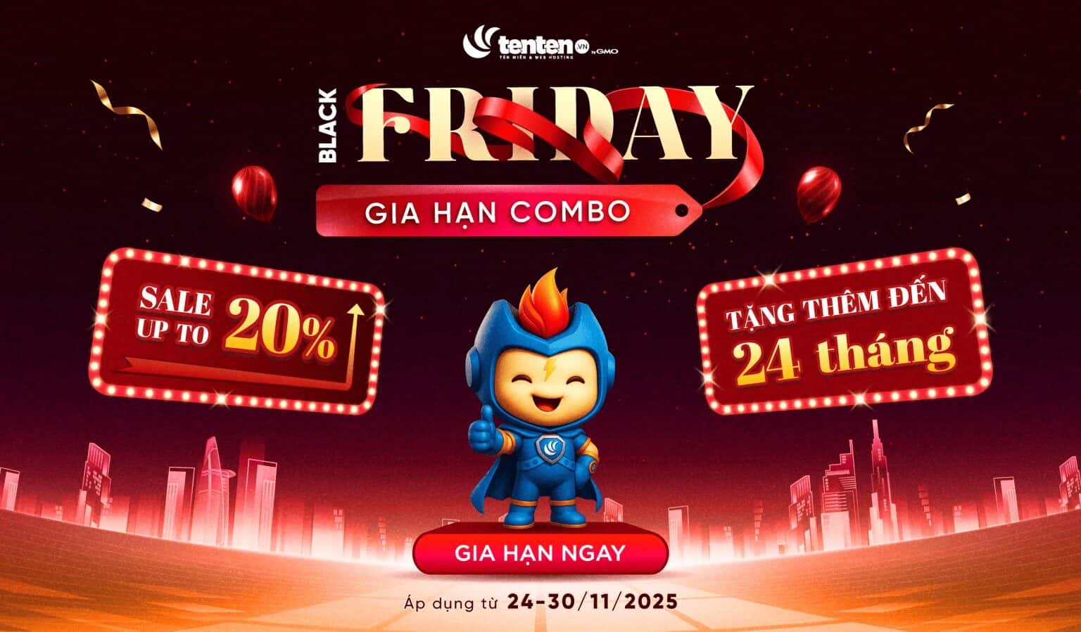 [Tenten] Gia hạn theo combo, tiết kiệm tới 20% chi phí sử dụng hosting, tên miền