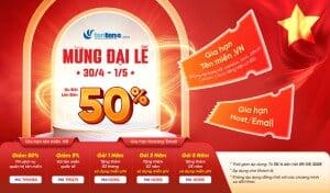 [Tenten] Giảm 50% hoặc tặng đến 5 năm sử dụng dịch vụ mừng 50 năm thống nhất đất nước