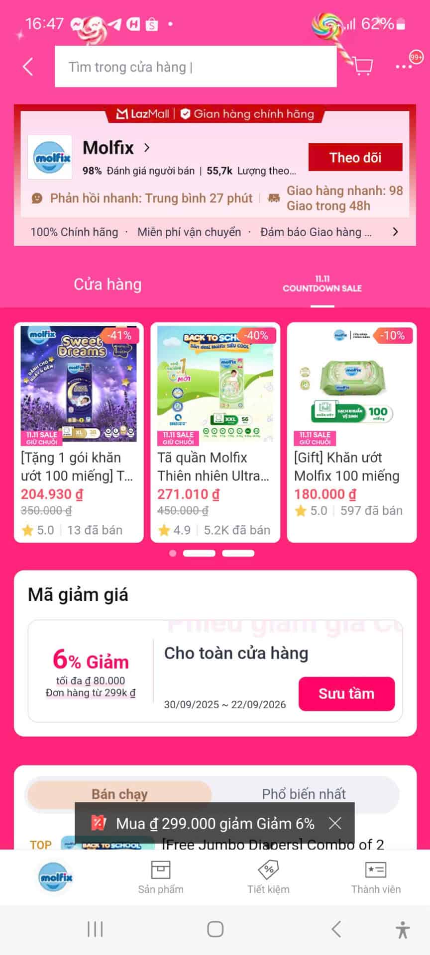 Ưu đãi mã giảm giá Molfix, khuyến mãi hấp dẫn, giảm giá sản phẩm tại Trùm giảm giá.