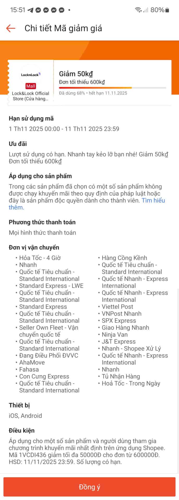 Giảm giá 50k cho mã giảm giá Lock&Lock trên Trùm giảm giá, tổng hợp mã giảm giá đảm bảo ưu đãi lớn, nhanh chóng tiết kiệm chi phí mua sắm.