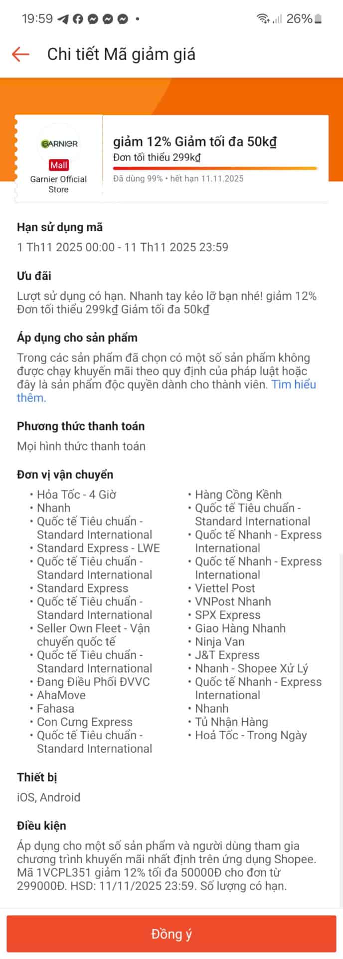 - Giảm giá 12% mã giảm giá Garnier tối đa 50.000đ, ưu đãi độc quyền, áp dụng từ ngày 11.11.2025, dành cho khách hàng mua sắm tại Shopee và các sản phẩm chăm sóc cá nhân.