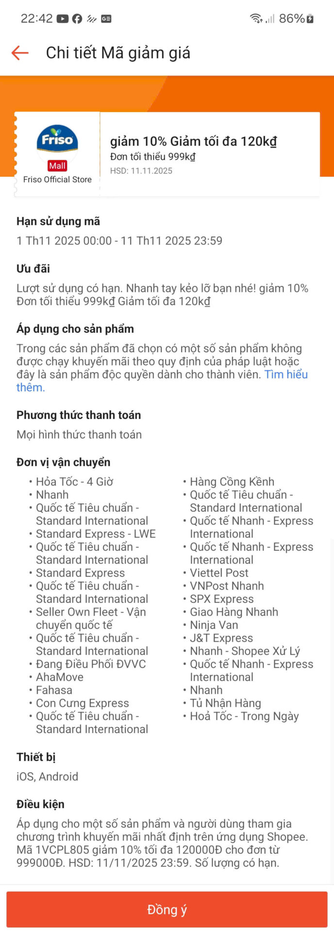 Friso mã giảm giá 10%, ưu đãi tối đa 120kđ, dùng hạn trong ngày 11/11/2025, mua sắm từ các đối tác vận chuyển quốc tế và giao hàng nhanh, cập nhật mã giảm giá mới nhất trên Trùm giảm giá.