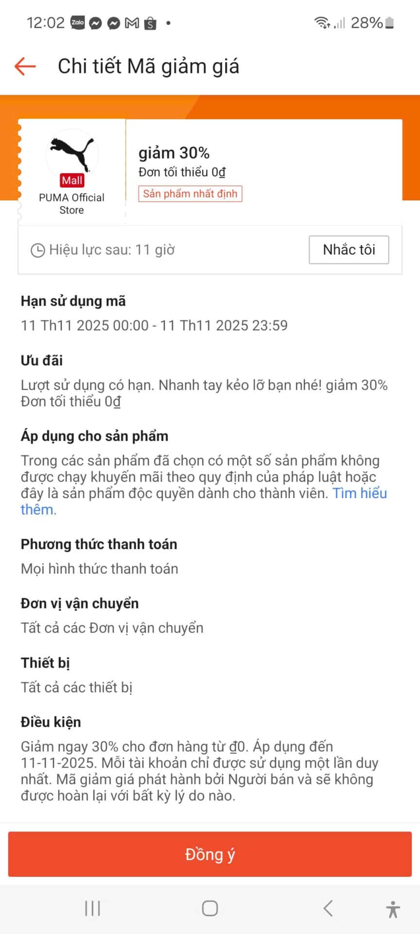 Giảm giá 30% mã giảm giá PUMA chính hãng, giảm giá cực sốc trên Trùm giảm giá, tổng hợp mã giảm giá các thương hiệu nổi bật ngày hôm nay.
