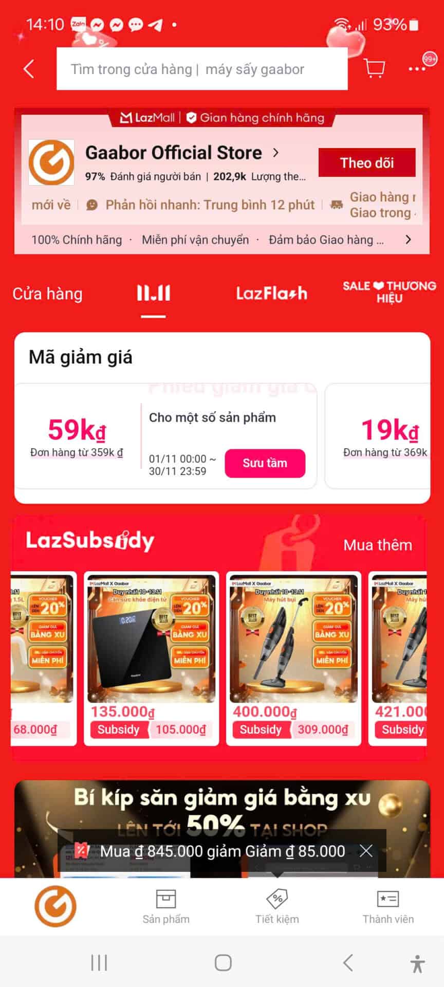 Gaabor official store mã giảm giá, mã giảm giá siêu ưu đãi, mã giảm giá giảm giá hấp dẫn cho mua sắm online.