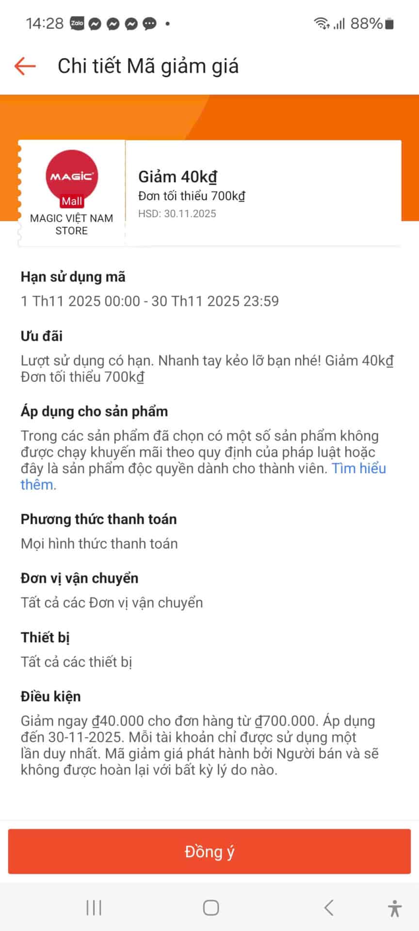 Giảm giá 40k mã giảm giá siêu tiết kiệm, khuyến mãi giảm giá liên tục cho khách hàng tại Trùm giảm giá, tổng hợp mã giảm giá hấp dẫn, giảm trực tiếp cho đơn hàng trên trang web Trùm giảm giá.