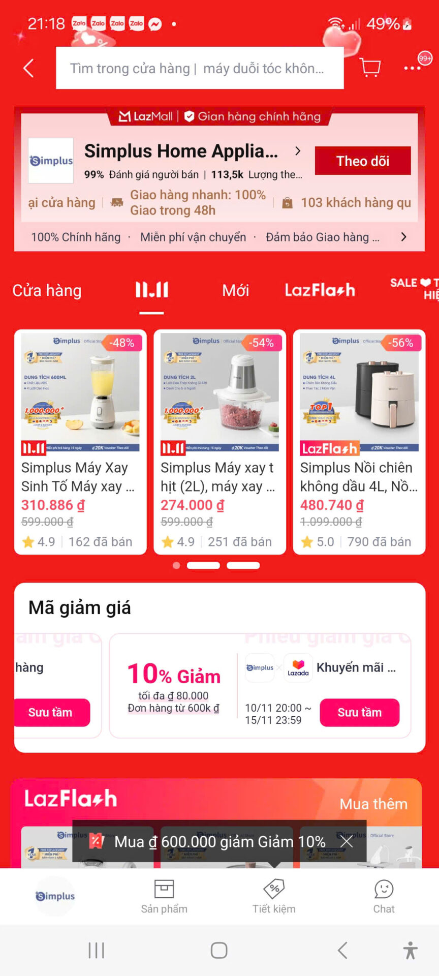 Máy xay sinh tố giảm giá, mã giảm giá 10%, ưu đãi lớn từ Trùm giảm giá.