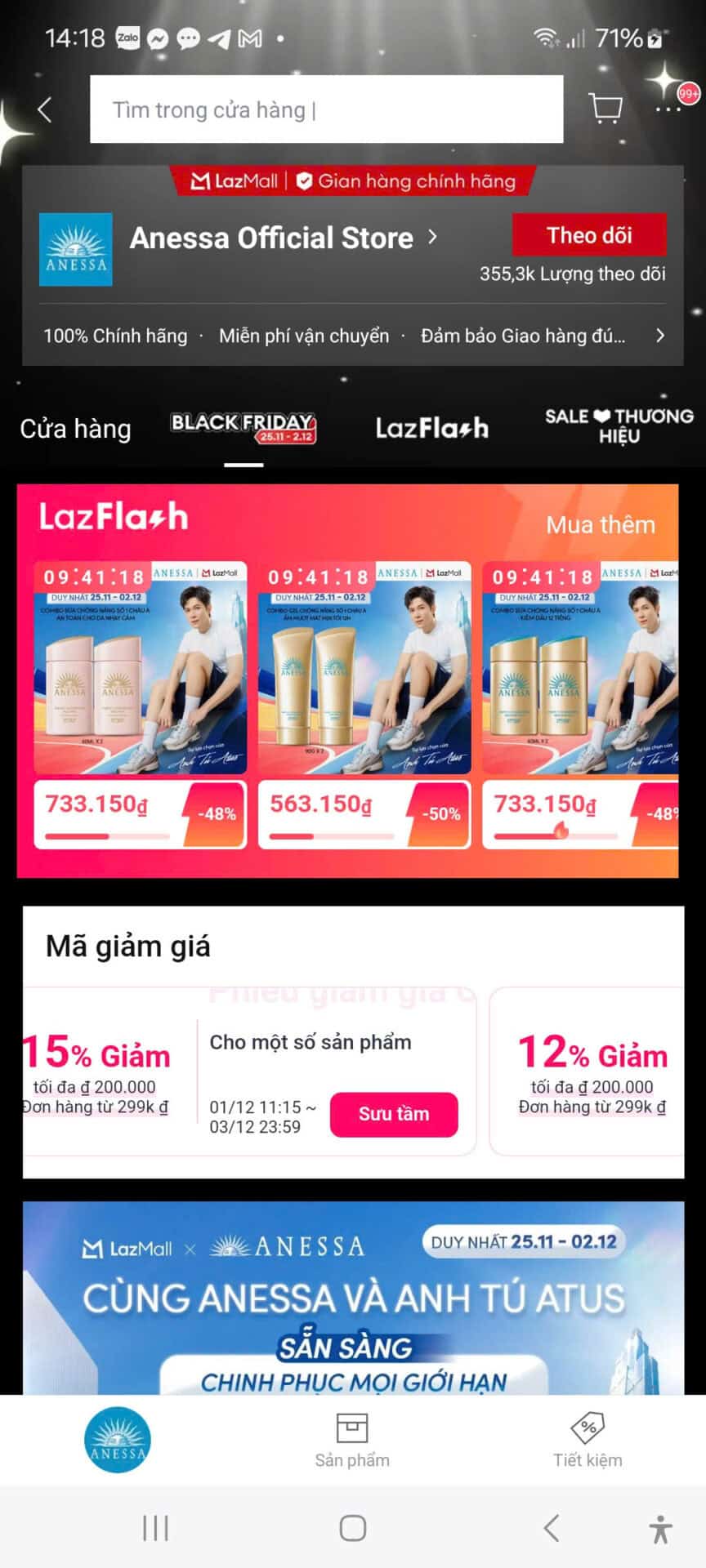 Chương trình mã giảm giá LazFlash Anessa, ưu đãi lớn cho các sản phẩm chăm sóc da, kem chống nắng với mã giảm giá siêu tiết kiệm, phù hợp mua sắm cuối năm, phù hợp mọi đối tượng.