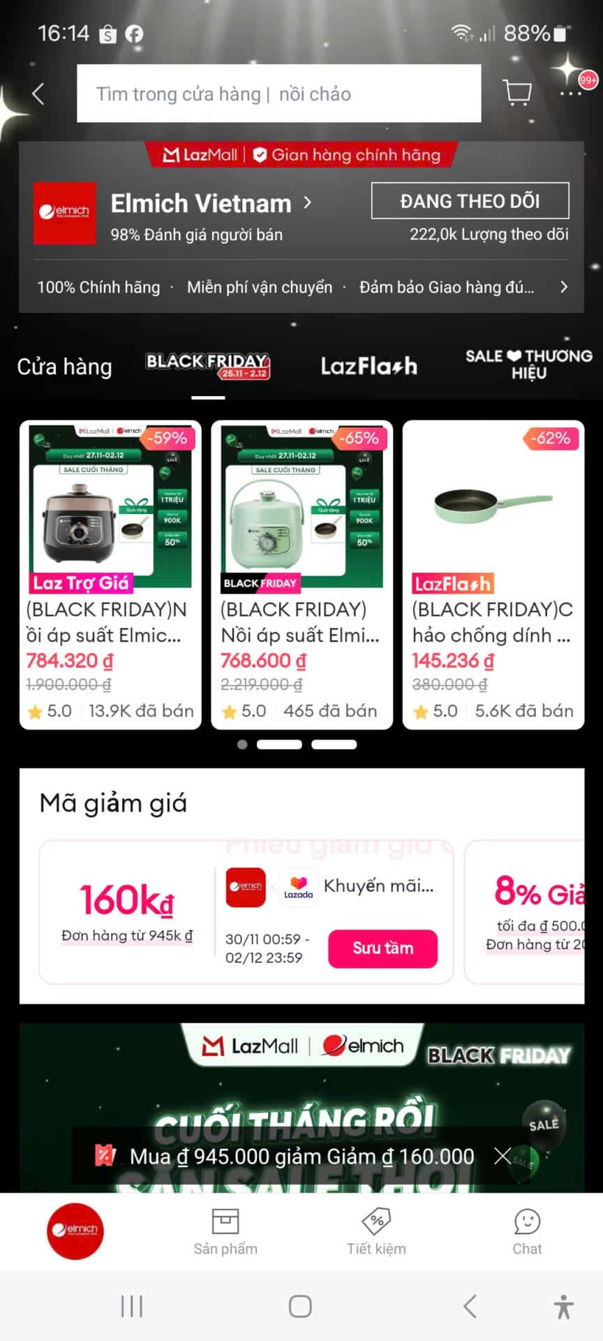 Ưu đãi mã giảm giá Trùm giảm giá, tổng hợp mã giảm giá, khuyến mãi cực sốc từ các shop online. Cập nhật mã giảm giá Lazada, Elmich giúp tiết kiệm mua sắm dịp Black Friday và lễ hội sale lớn.