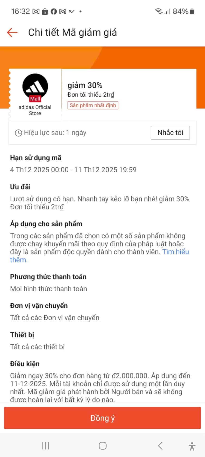 Ưu đãi mã giảm giá Adidas, giảm 30% đơn hàng từ 2 triệu, mã giảm giá độc quyền, mã khuyến mãi thời trang thể thao, mã giảm giá Adidas chính hãng.