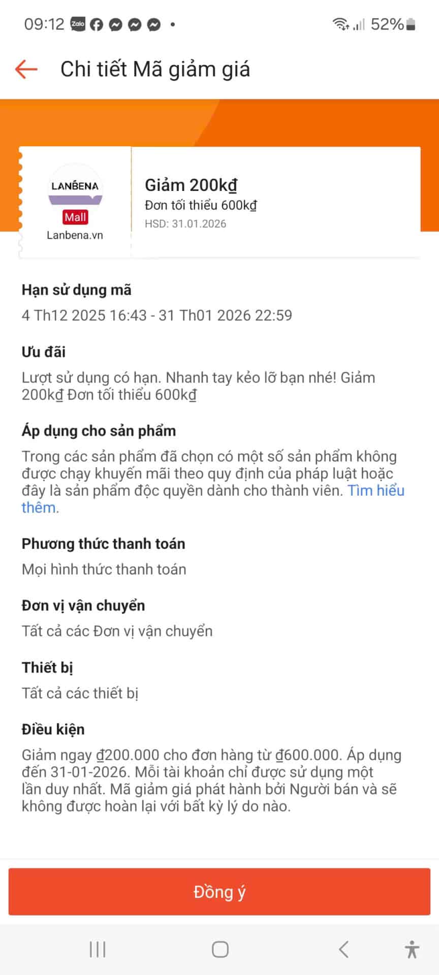 Mã giảm giá 200k cho đơn hàng từ 600k tại Trùm giảm giá. Tận dụng mã khuyến mãi để mua sắm tiết kiệm hơn, hạn sử dụng đến 31/01/2026.