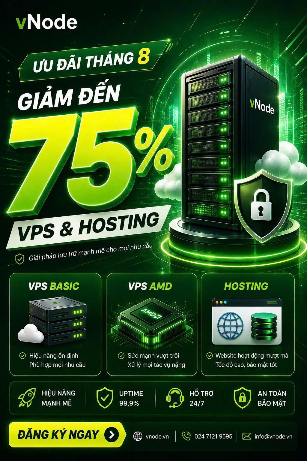 [vNode] BÙNG NỔ ƯU ĐÃI THÁNG 8 – VPS & HOSTING GIẢM ĐẾN 75%!